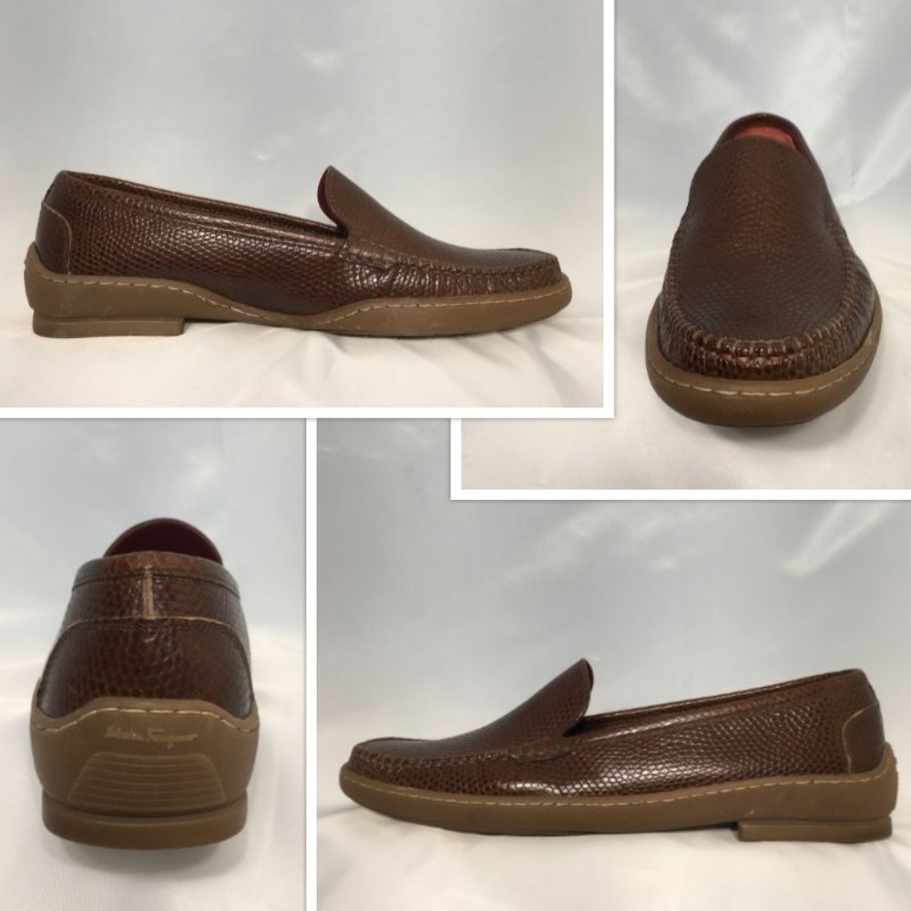 Ferragamo Boutique - Cognac Lizard Pattern Loafers - Picture 5 of 5